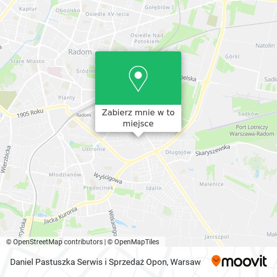 Mapa Daniel Pastuszka Serwis i Sprzedaż Opon