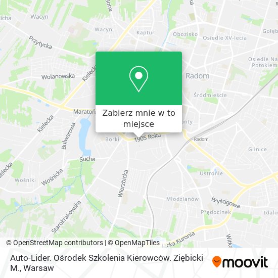 Mapa Auto-Lider. Ośrodek Szkolenia Kierowców. Ziębicki M.