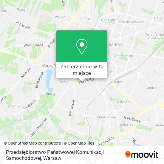 Mapa Przedsiębiorstwo Państwowej Komunikacji Samochodowej