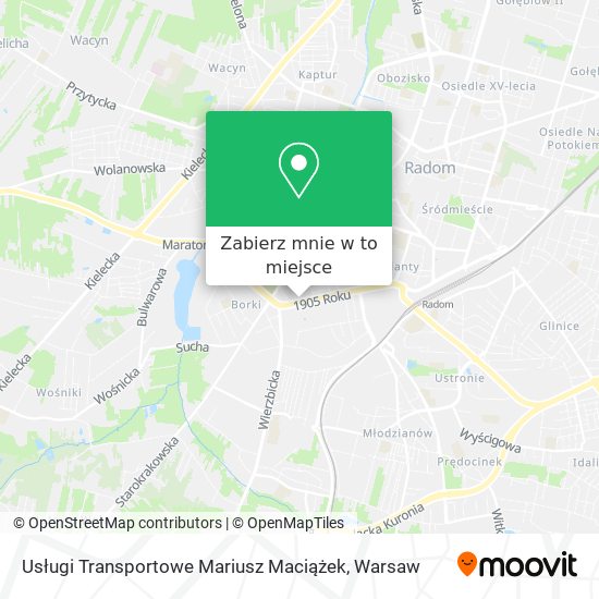 Mapa Usługi Transportowe Mariusz Maciążek