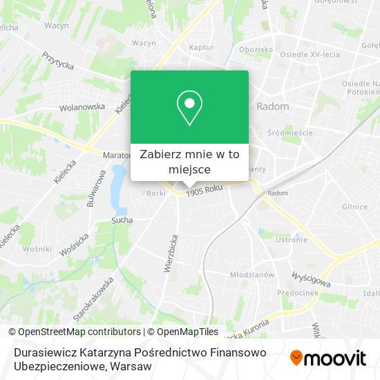 Mapa Durasiewicz Katarzyna Pośrednictwo Finansowo Ubezpieczeniowe