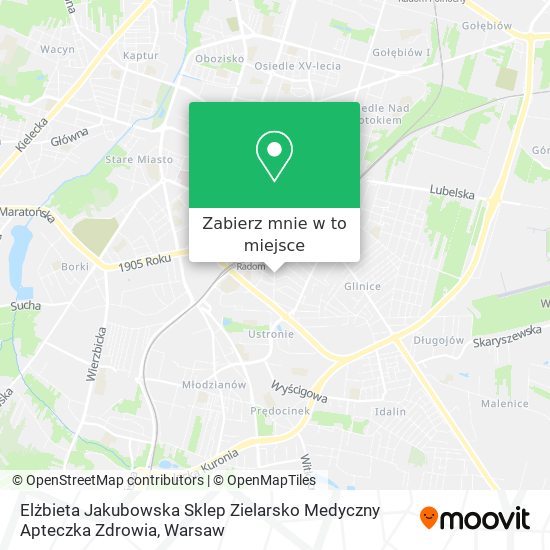 Mapa Elżbieta Jakubowska Sklep Zielarsko Medyczny Apteczka Zdrowia