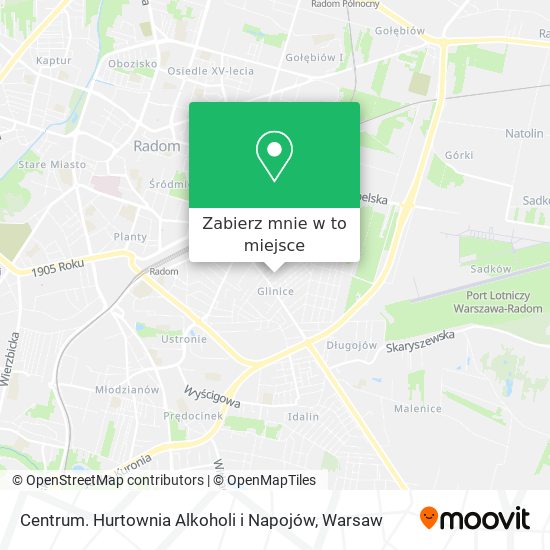 Mapa Centrum. Hurtownia Alkoholi i Napojów