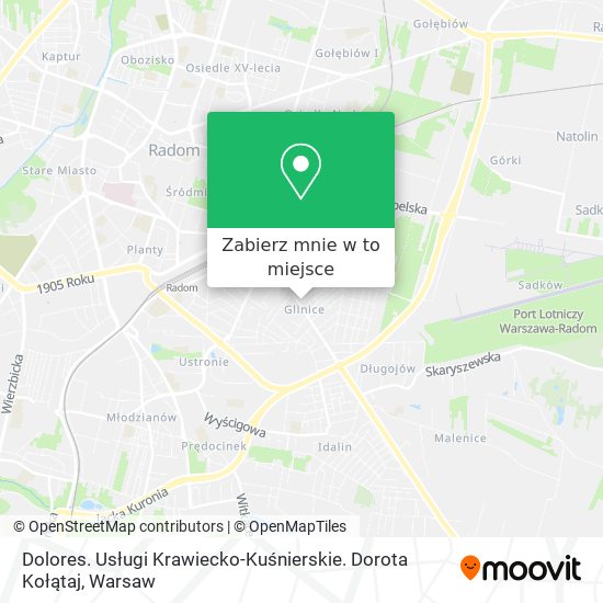 Mapa Dolores. Usługi Krawiecko-Kuśnierskie. Dorota Kołątaj