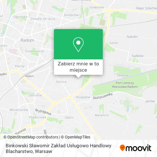 Mapa Binkowski Sławomir Zakład Usługowo Handlowy Blacharstwo