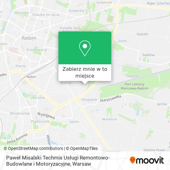 Mapa Paweł Misalski Techmis Usługi Remontowo-Budowlane i Motoryzacyjne