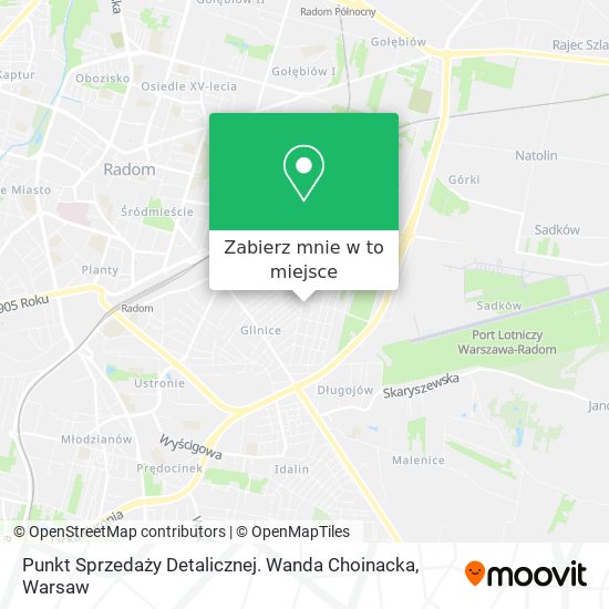 Mapa Punkt Sprzedaży Detalicznej. Wanda Choinacka