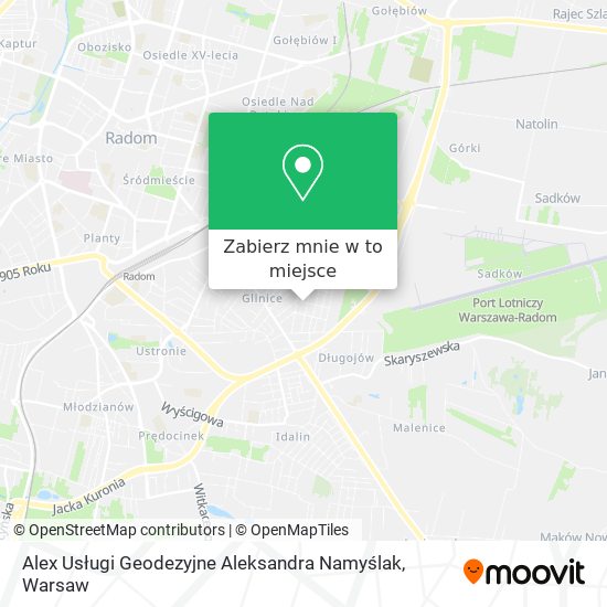 Mapa Alex Usługi Geodezyjne Aleksandra Namyślak