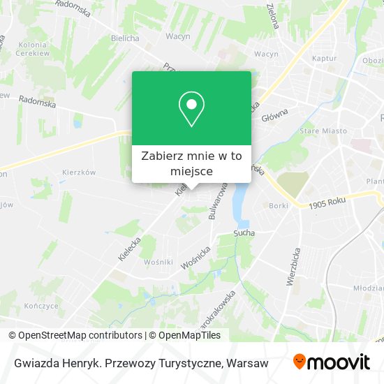 Mapa Gwiazda Henryk. Przewozy Turystyczne