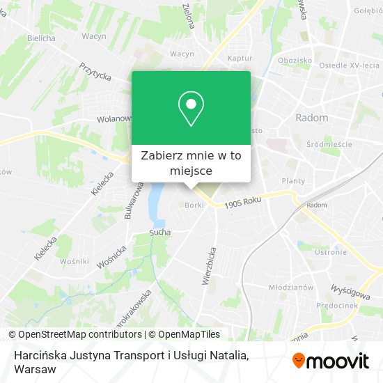 Mapa Harcińska Justyna Transport i Usługi Natalia
