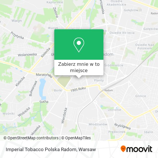 Mapa Imperial Tobacco Polska Radom