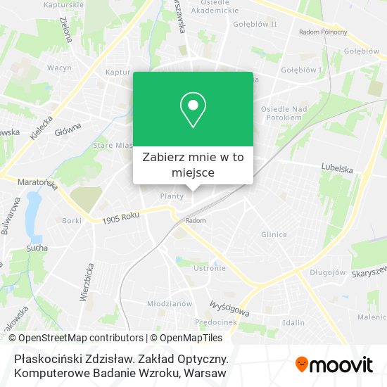 Mapa Płaskociński Zdzisław. Zakład Optyczny. Komputerowe Badanie Wzroku