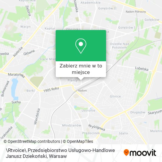 Mapa \Rtvoice\ Przedsiębiorstwo Usługowo-Handlowe Janusz Dziekoński