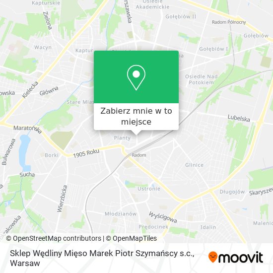 Mapa Sklep Wędliny Mięso Marek Piotr Szymańscy s.c.