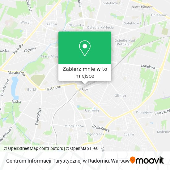 Mapa Centrum Informacji Turystycznej w Radomiu