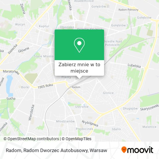 Mapa Radom, Radom Dworzec Autobusowy