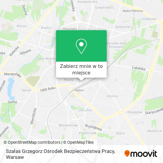 Mapa Szałas Grzegorz Ośrodek Bezpieczeństwa Pracy