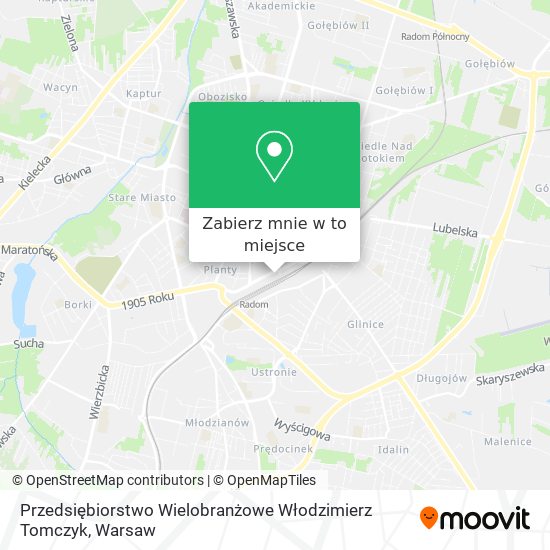 Mapa Przedsiębiorstwo Wielobranżowe Włodzimierz Tomczyk