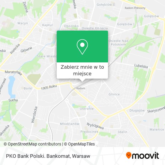 Mapa PKO Bank Polski. Bankomat