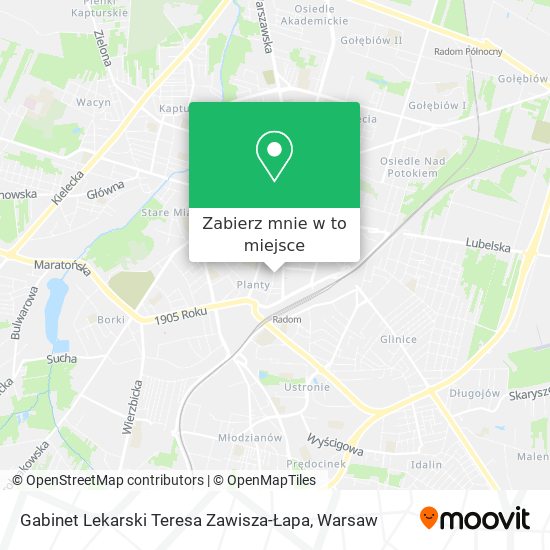 Mapa Gabinet Lekarski Teresa Zawisza-Łapa