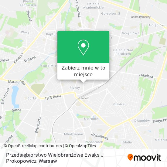 Mapa Przedsiębiorstwo Wielobranżowe Ewaks J Prokopowicz