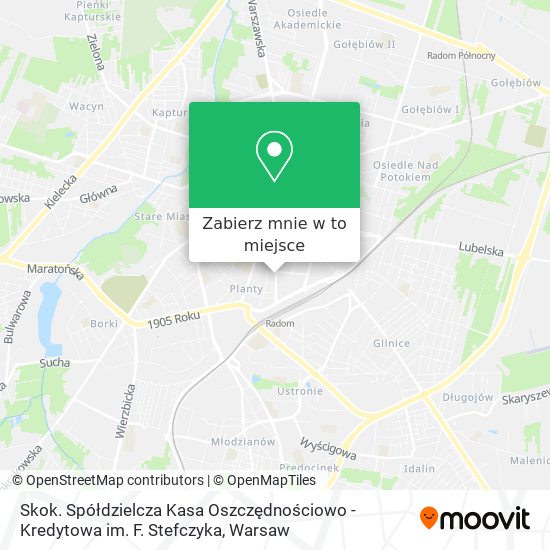 Mapa Skok. Spółdzielcza Kasa Oszczędnościowo - Kredytowa im. F. Stefczyka