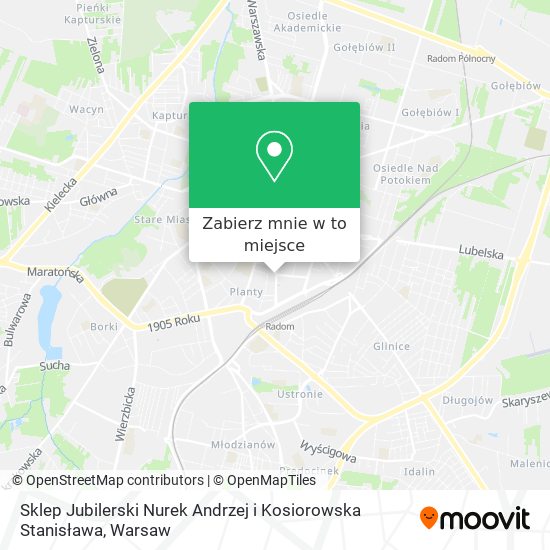 Mapa Sklep Jubilerski Nurek Andrzej i Kosiorowska Stanisława