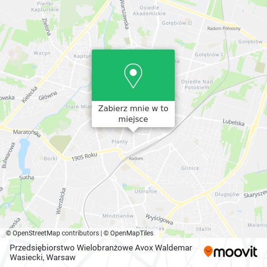 Mapa Przedsiębiorstwo Wielobranżowe Avox Waldemar Wasiecki