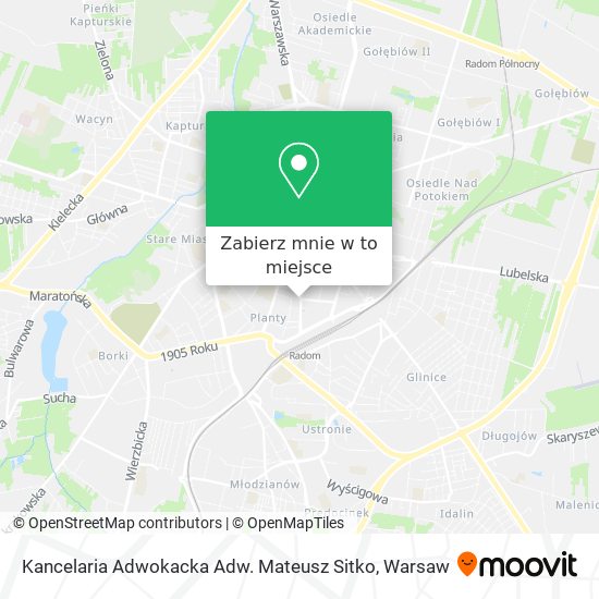 Mapa Kancelaria Adwokacka Adw. Mateusz Sitko