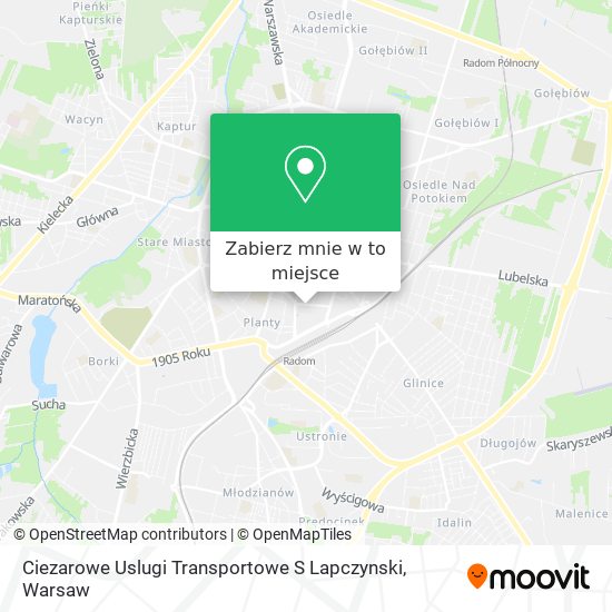 Mapa Ciezarowe Uslugi Transportowe S Lapczynski