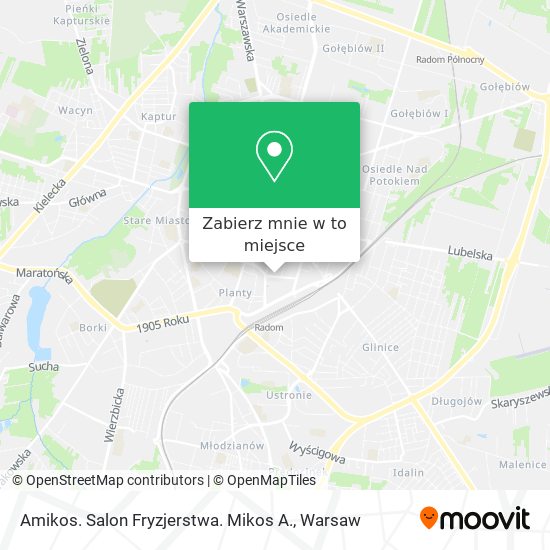 Mapa Amikos. Salon Fryzjerstwa. Mikos A.