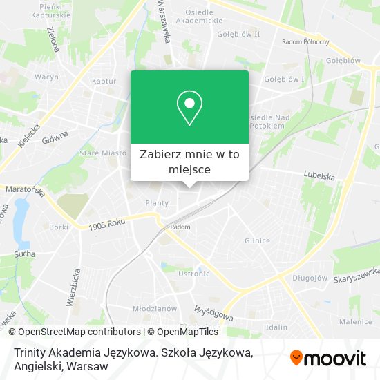 Mapa Trinity Akademia Językowa. Szkoła Językowa, Angielski