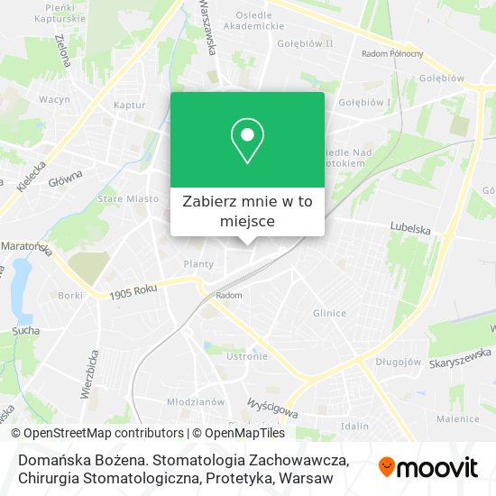 Mapa Domańska Bożena. Stomatologia Zachowawcza, Chirurgia Stomatologiczna, Protetyka