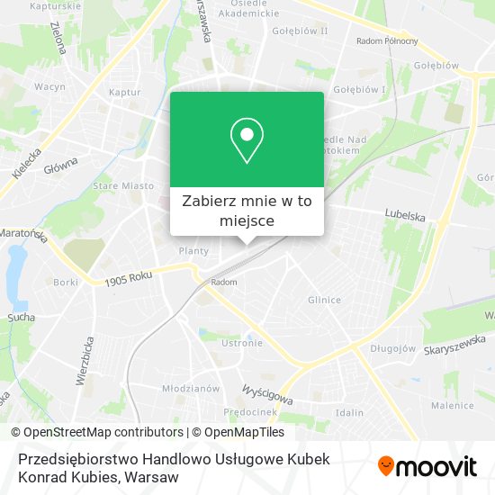 Mapa Przedsiębiorstwo Handlowo Usługowe Kubek Konrad Kubies