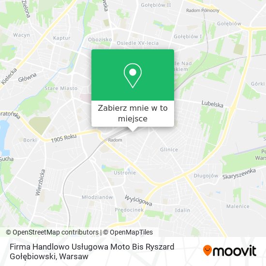 Mapa Firma Handlowo Usługowa Moto Bis Ryszard Gołębiowski