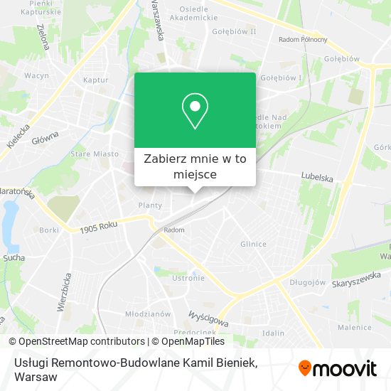 Mapa Usługi Remontowo-Budowlane Kamil Bieniek