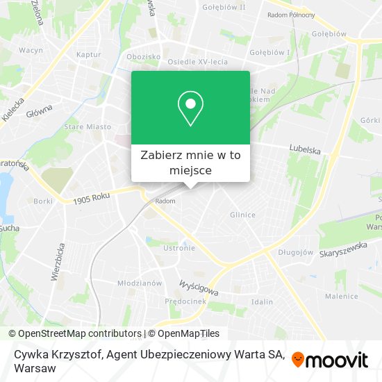 Mapa Cywka Krzysztof, Agent Ubezpieczeniowy Warta SA