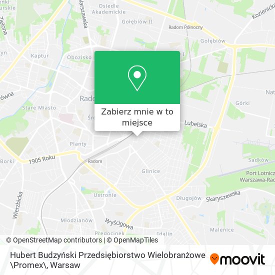 Mapa Hubert Budzyński Przedsiębiorstwo Wielobranżowe \Promex\