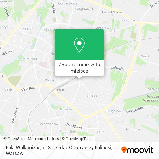 Mapa Fala Wulkanizacja i Sprzedaż Opon Jerzy Faliński