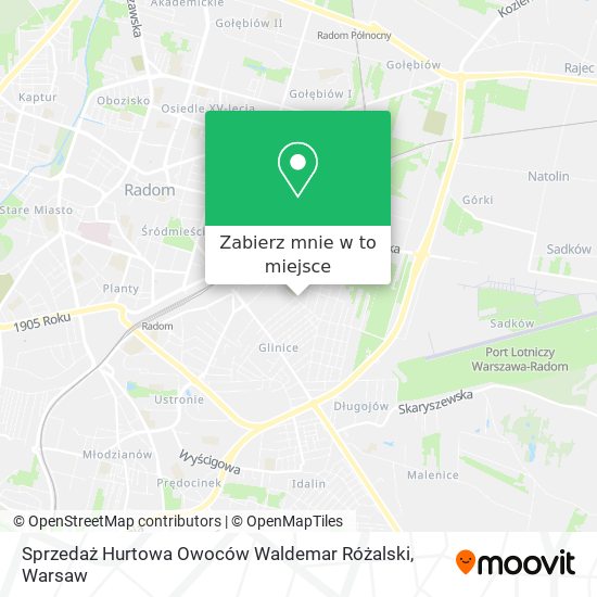 Mapa Sprzedaż Hurtowa Owoców Waldemar Różalski