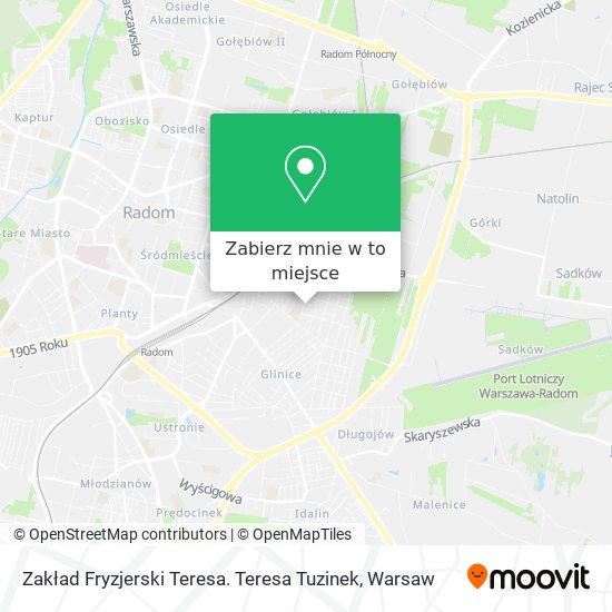 Mapa Zakład Fryzjerski Teresa. Teresa Tuzinek