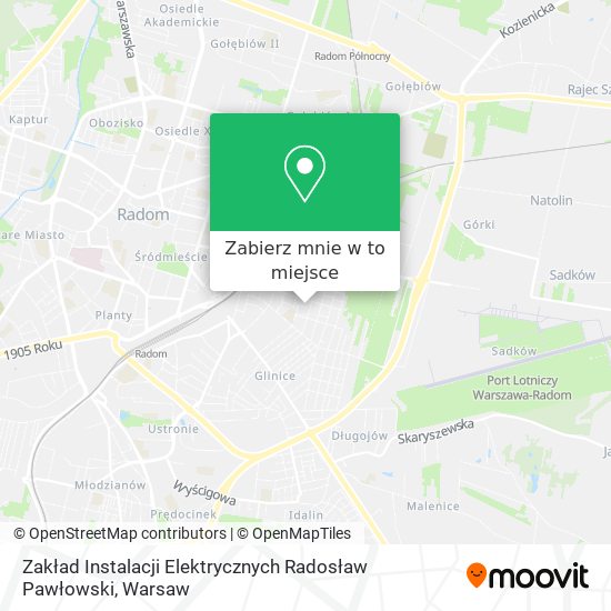 Mapa Zakład Instalacji Elektrycznych Radosław Pawłowski