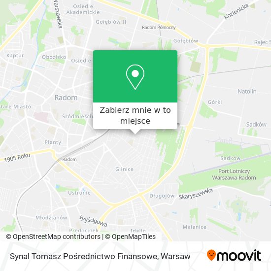 Mapa Synal Tomasz Pośrednictwo Finansowe