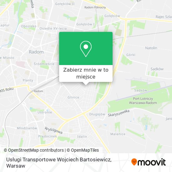 Mapa Usługi Transportowe Wojciech Bartosiewicz