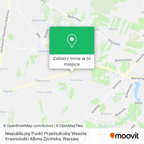 Mapa Niepubliczny Punkt Przedszkolny Wesołe Krasnoludki Albina Życińska