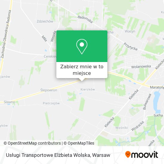 Mapa Usługi Transportowe Elżbieta Wolska