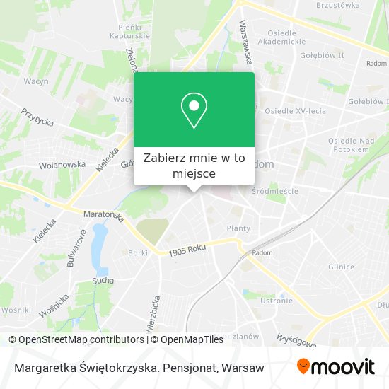 Mapa Margaretka Świętokrzyska. Pensjonat