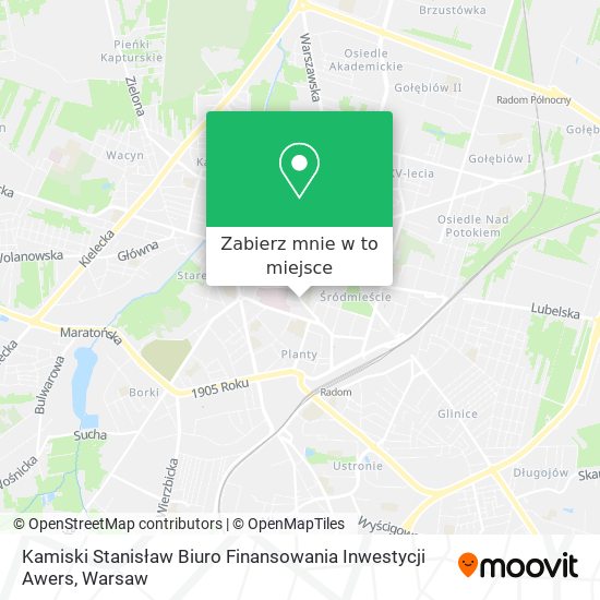 Mapa Kamiski Stanisław Biuro Finansowania Inwestycji Awers