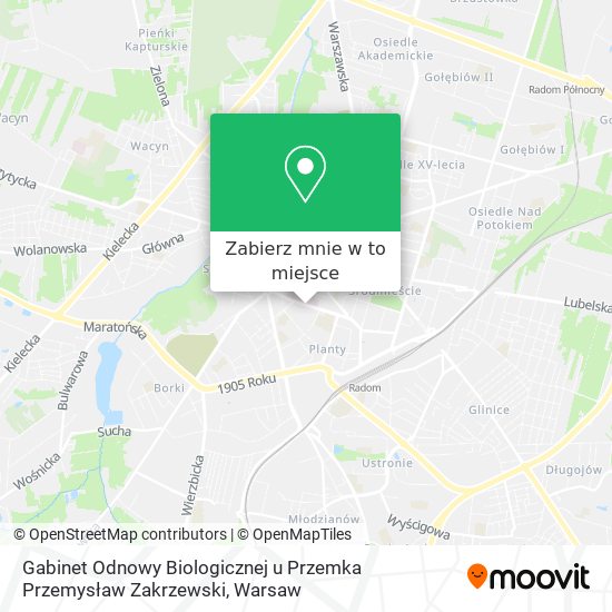 Mapa Gabinet Odnowy Biologicznej u Przemka Przemysław Zakrzewski