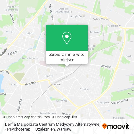 Mapa Derfla Małgorzata Centrum Medycyny Alternatywnej - Psychoterapii i Uzależnień